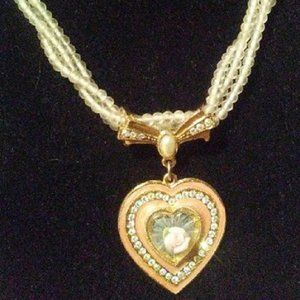 Vintage Signed 1928 Victorian Style Rose Heart